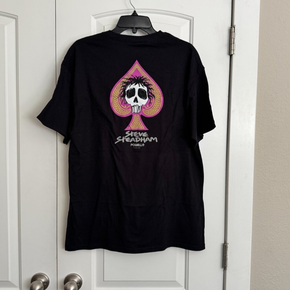 Powell Peralta Tee Shirt - Steve Steadham Skull Spade Graphic Size Large